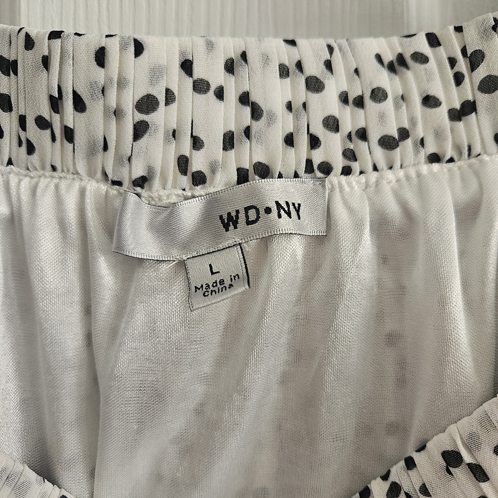 NWOT WD . NY Polka Dot Pleated Midi Skirt - Picture 8 of 9
